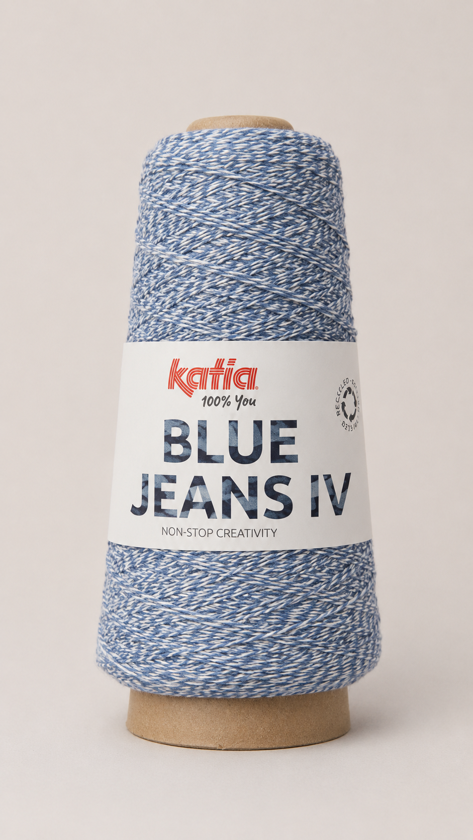 Gerecycled denim garen Blue Jeans II in wit, katoen en gerecyclede vezels