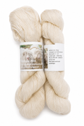 Streng naturel crème mohair mix garen met origineel etiket, zeewier, Shetlandwol en Leicesterlongwool