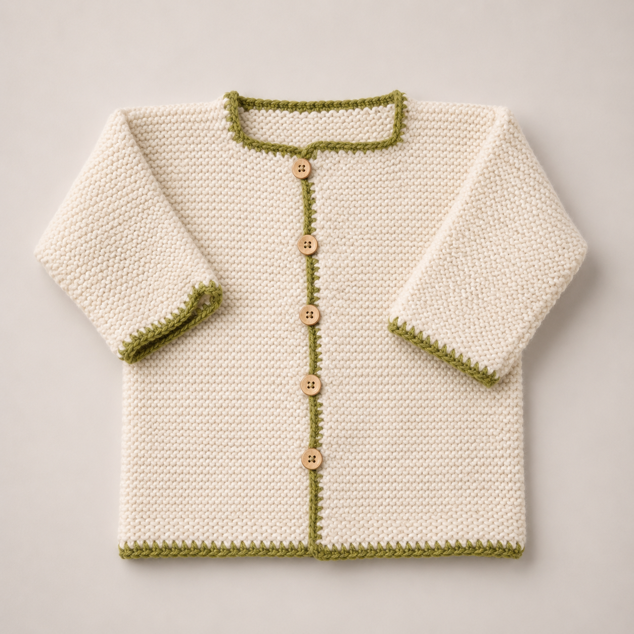 Breipatroon babyvestje in ribbelsteek, zacht wollen model voor baby's