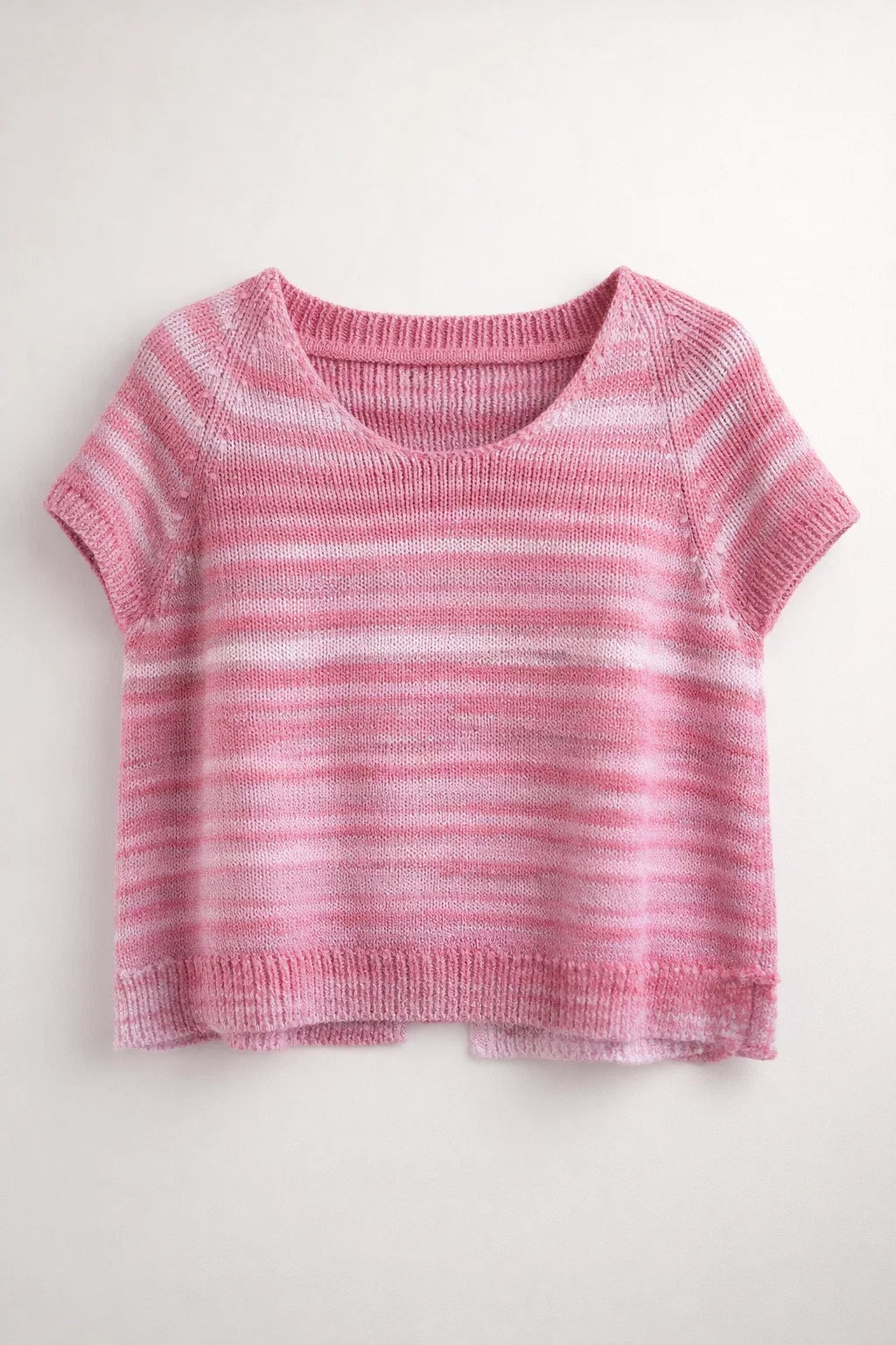 Handgebreid shirt Marea in gerecycled katoengaren, lente-zomer model