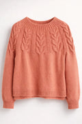 Handgebreide wintertrui Snowy Forest van 3-draads Kempische wol, gedragen model