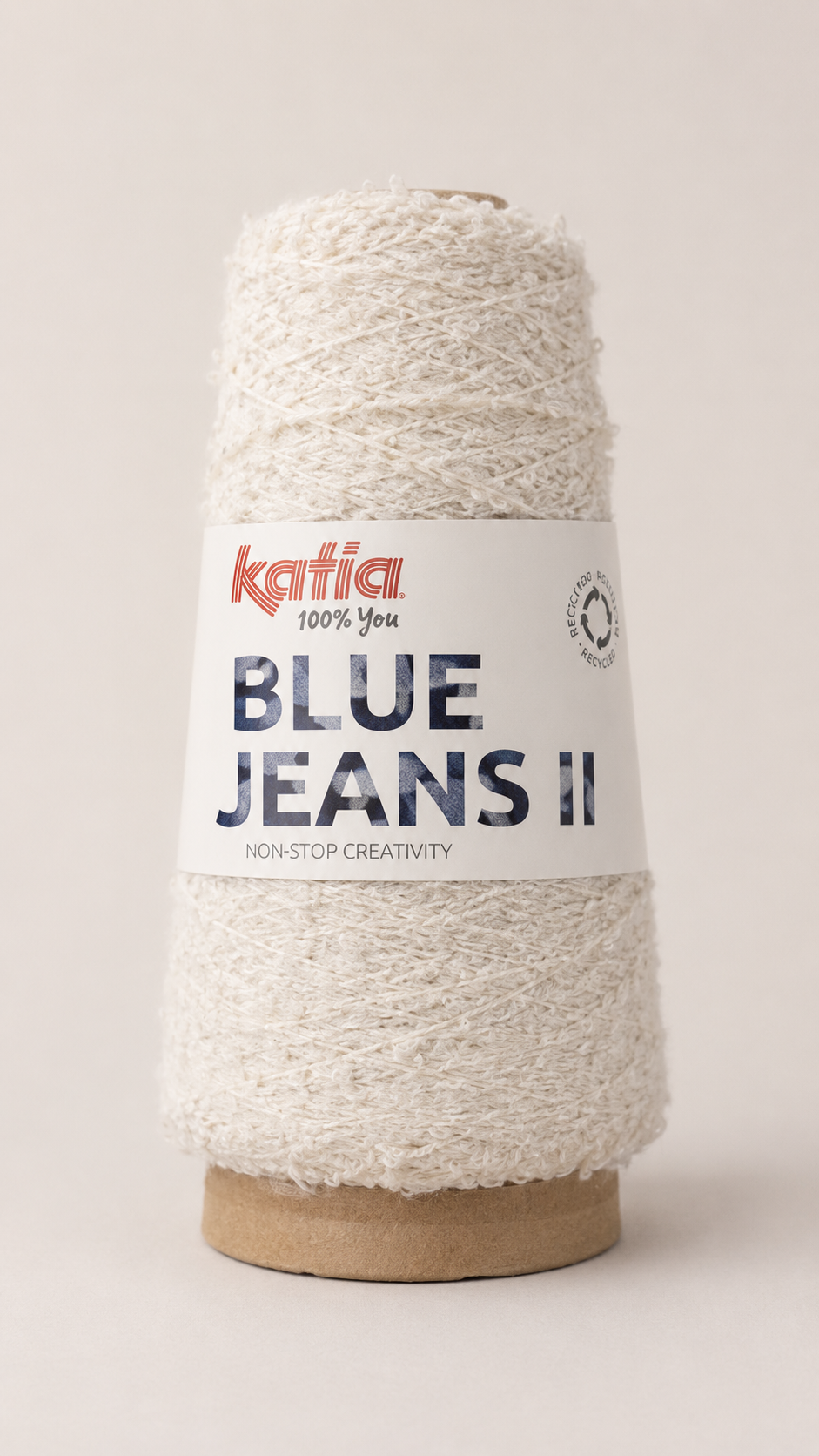 Gerecycled denim garen Blue Jeans II in wit, katoen en gerecyclede vezels