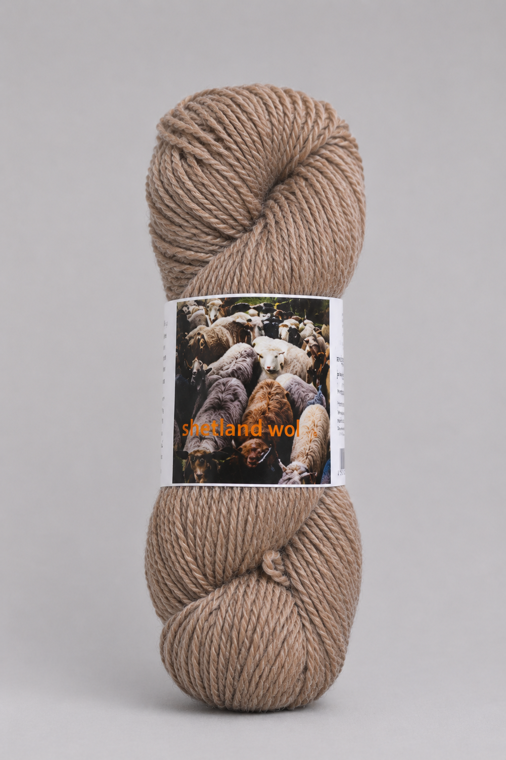 Shetlandwol 3-draads in de kleur fawn, lichtbruin
