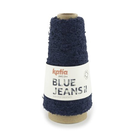 Gerecycled denim garen van Katia in polyester donker jeans, katoen en gerecyclede vezels