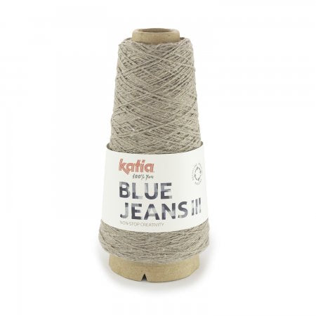 Gerecycled denim garen van Katia in bleekbruin, katoen en gerecyclede vezels
