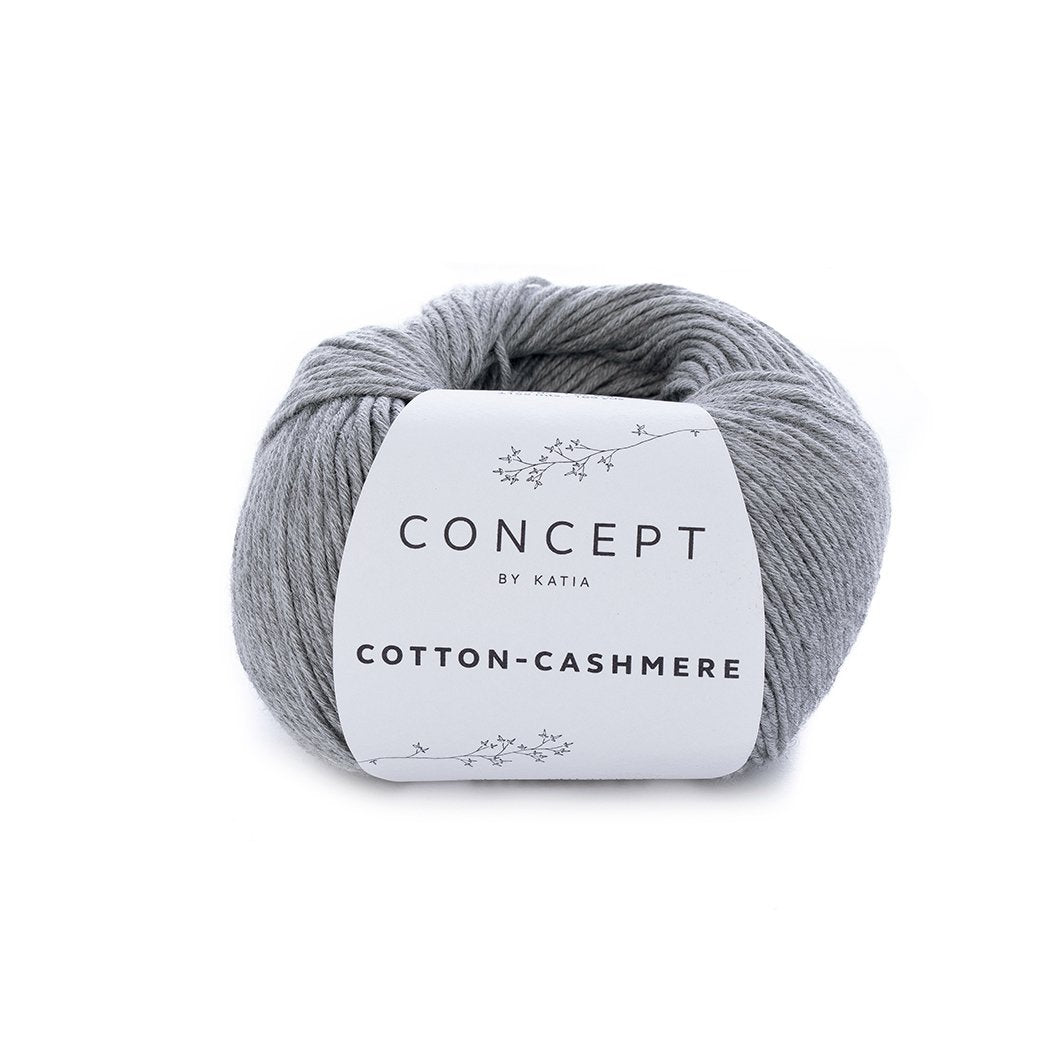 Katoen-cashmeregaren Cotton Cashmere in grijs, zacht en fijn voor alle seizoenen