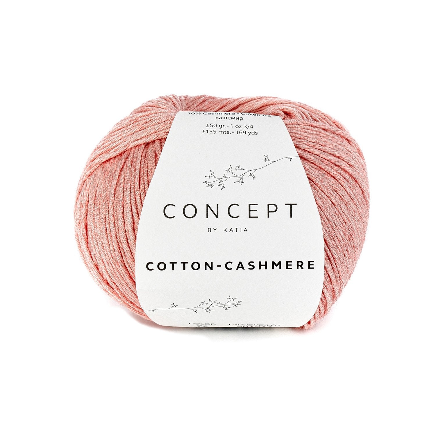 Katoen-cashmeregaren Cotton Cashmere in koraal, zacht en fijn voor alle seizoenen
