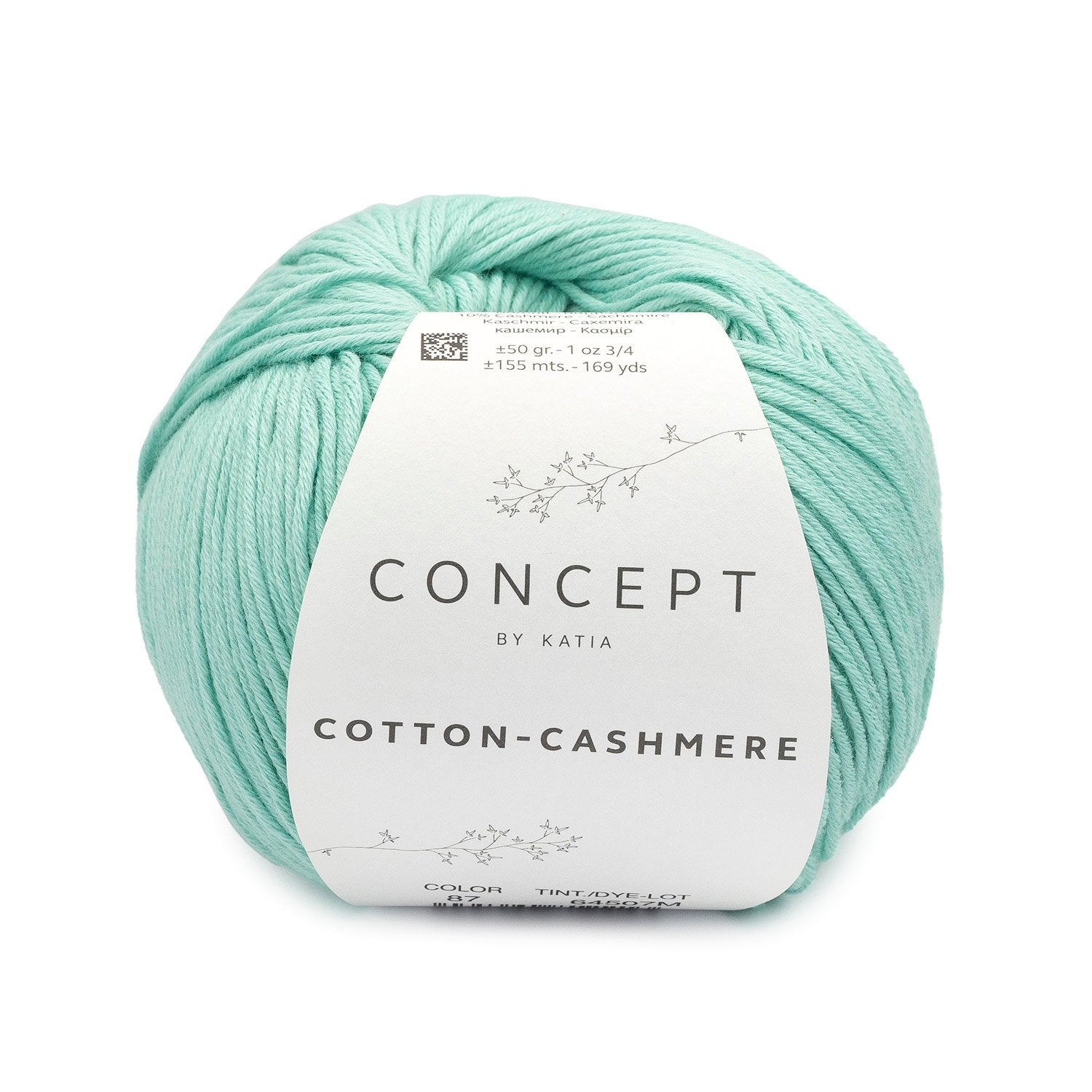 Katoen-cashmeregaren Cotton Cashmere in lichtgroen, zacht en fijn voor alle seizoenen