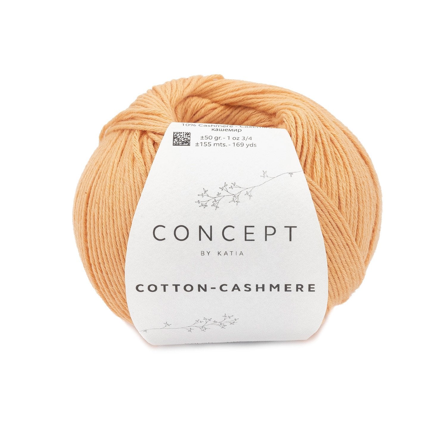 Katoen-cashmeregaren Cotton Cashmere in lichtoranje, zacht en fijn voor alle seizoenen