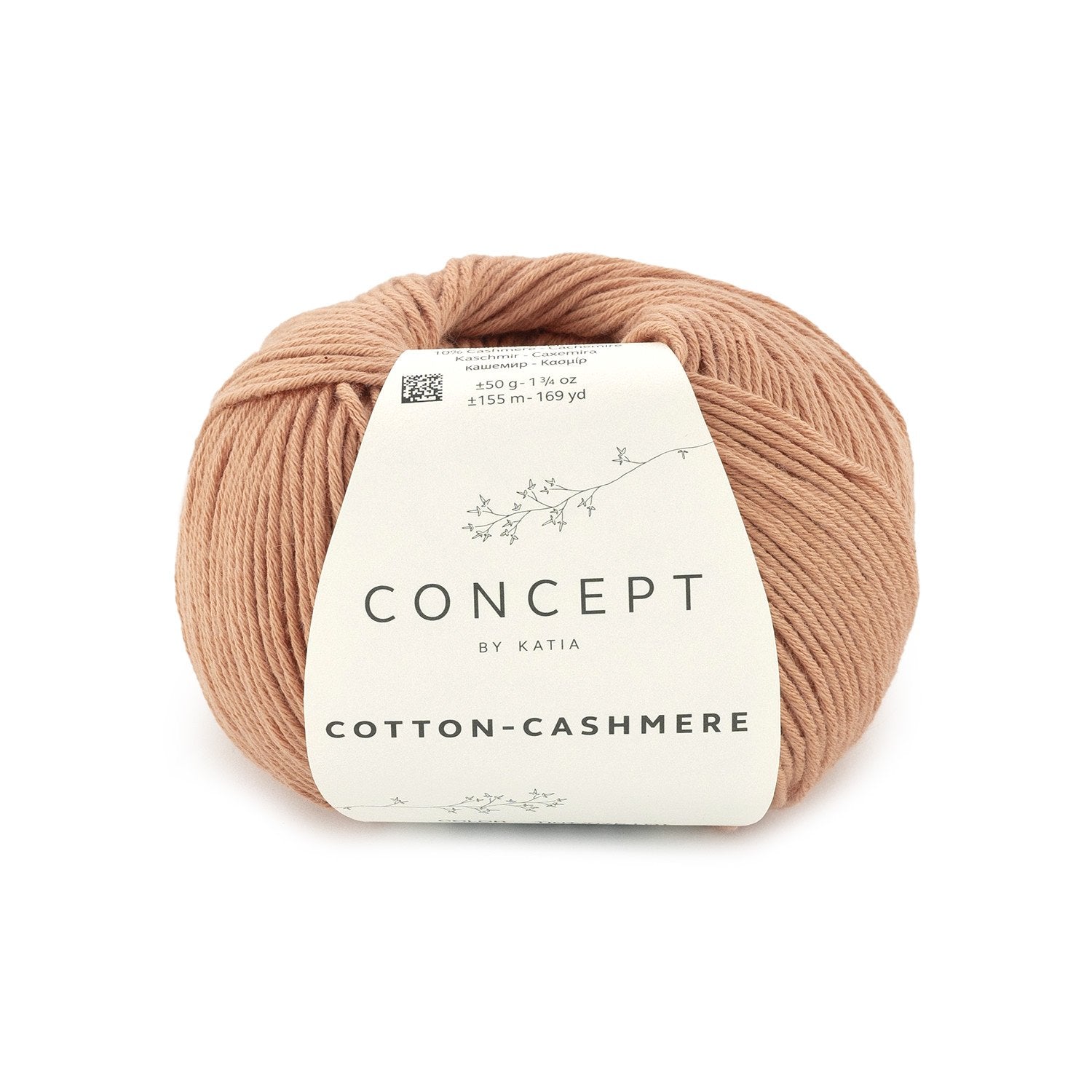 Katoen-cashmeregaren Cotton Cashmere in perzik, zacht en fijn voor alle seizoenen