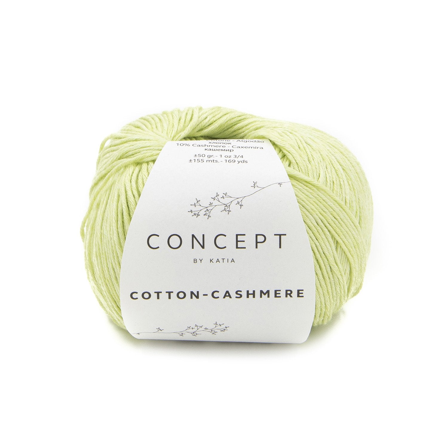 Katoen-cashmeregaren Cotton Cashmere in pistache, zacht en fijn voor alle seizoenen