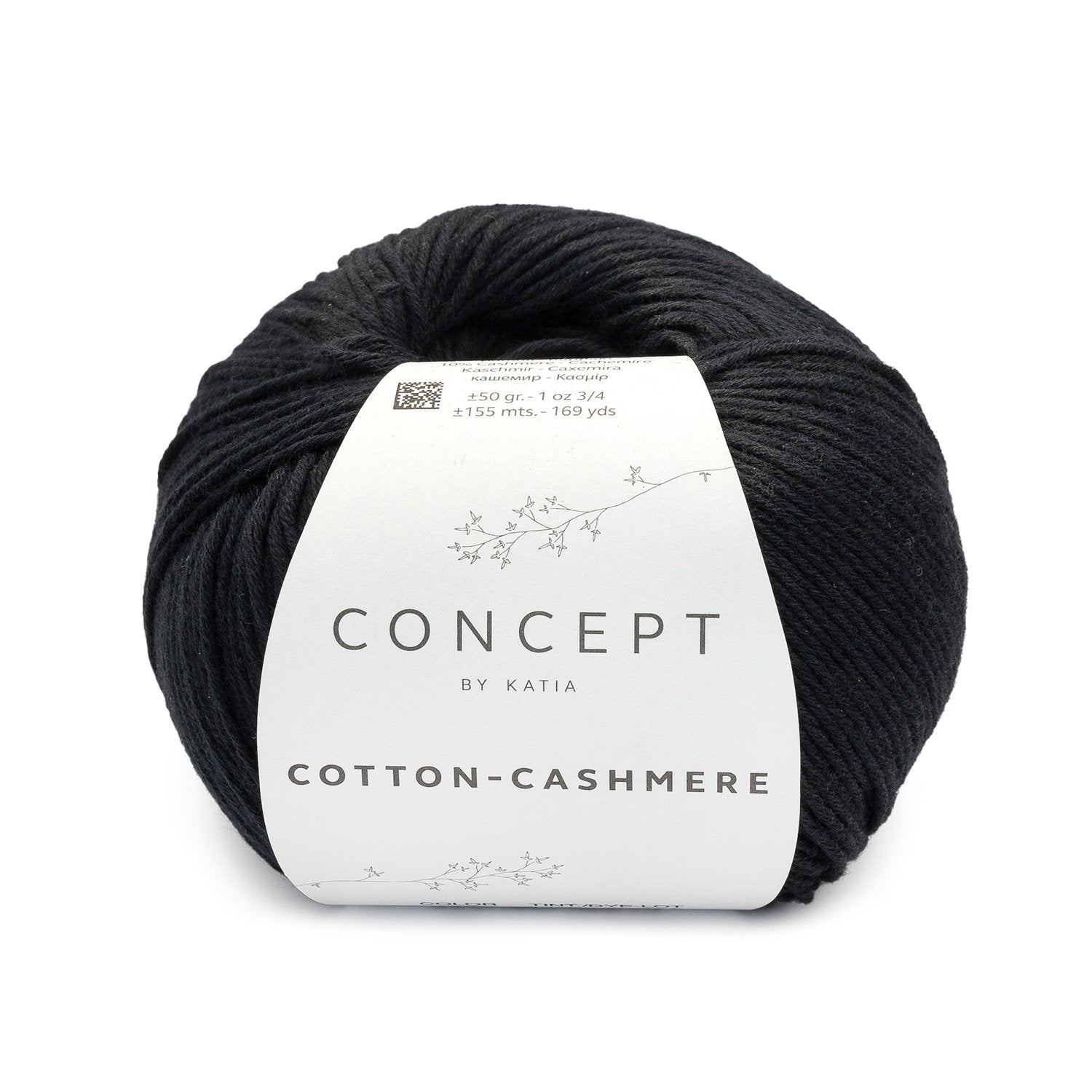 Katoen-cashmeregaren Cotton Cashmere in zwart, zacht en fijn voor alle seizoenen