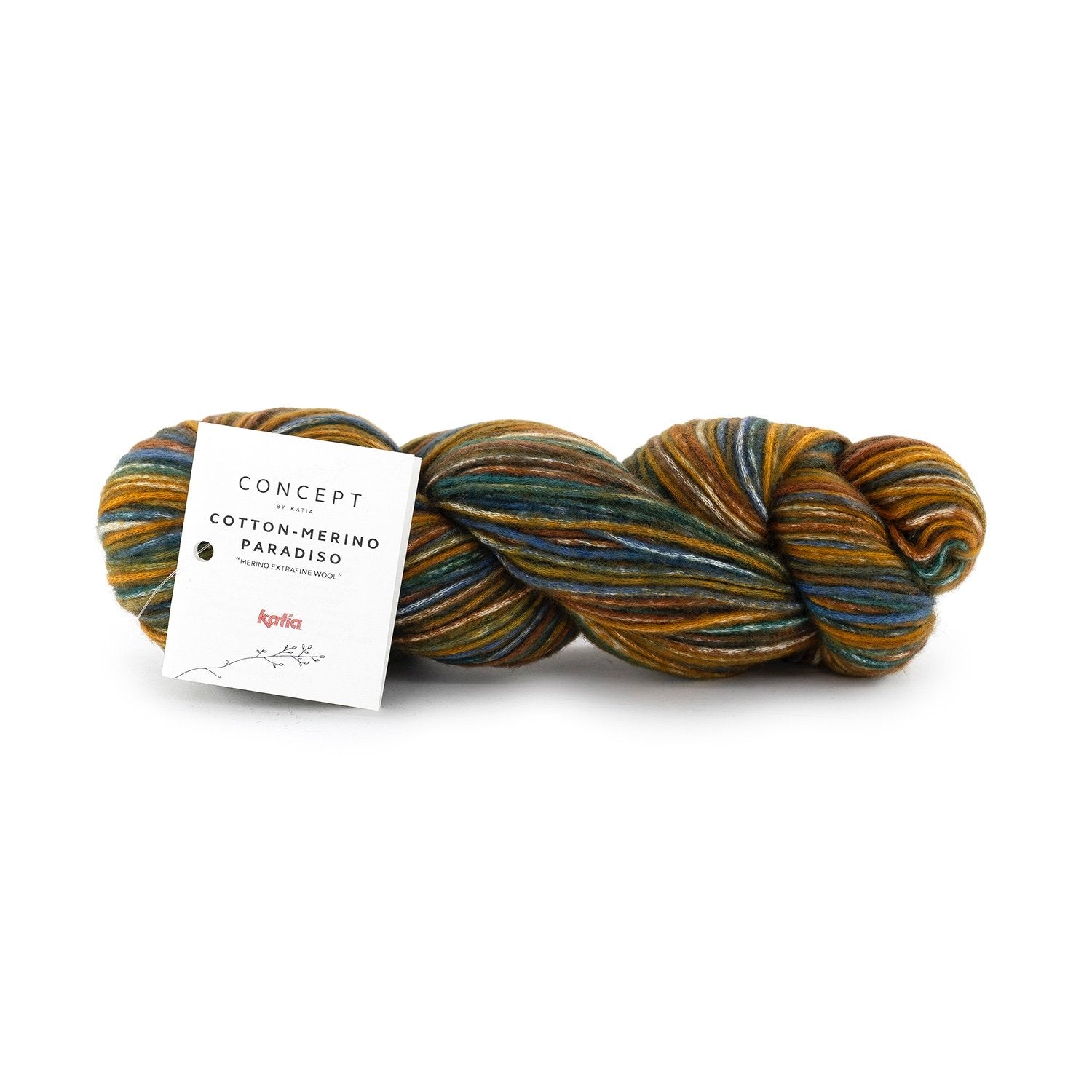 Meerkleurig katoen-merinogaren Cotton-Merino Paradiso in olieverf roest bruin oker