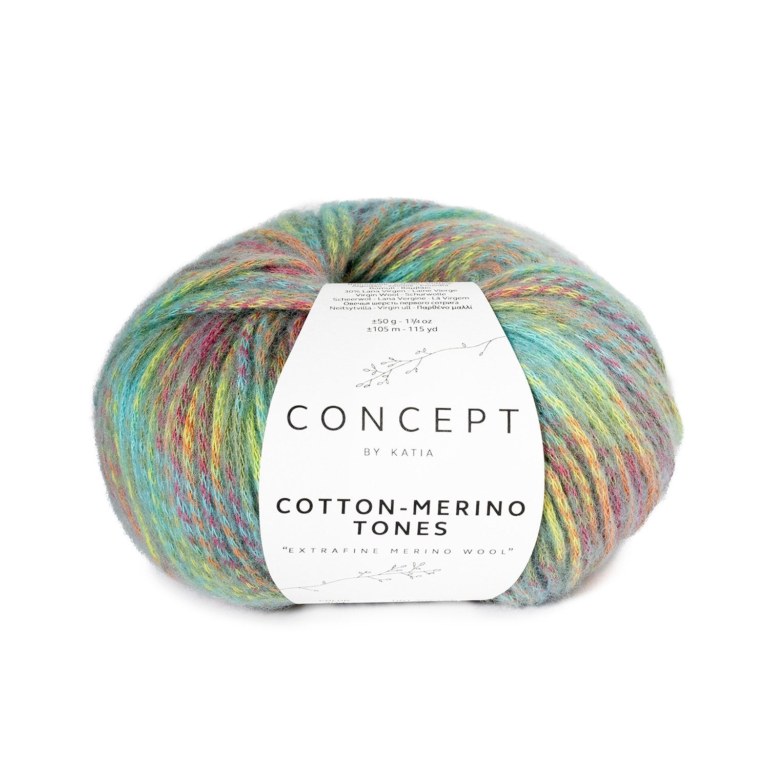Tonal garen van katoen en merino Cotton-Merino Tones in groen water blauw pistache