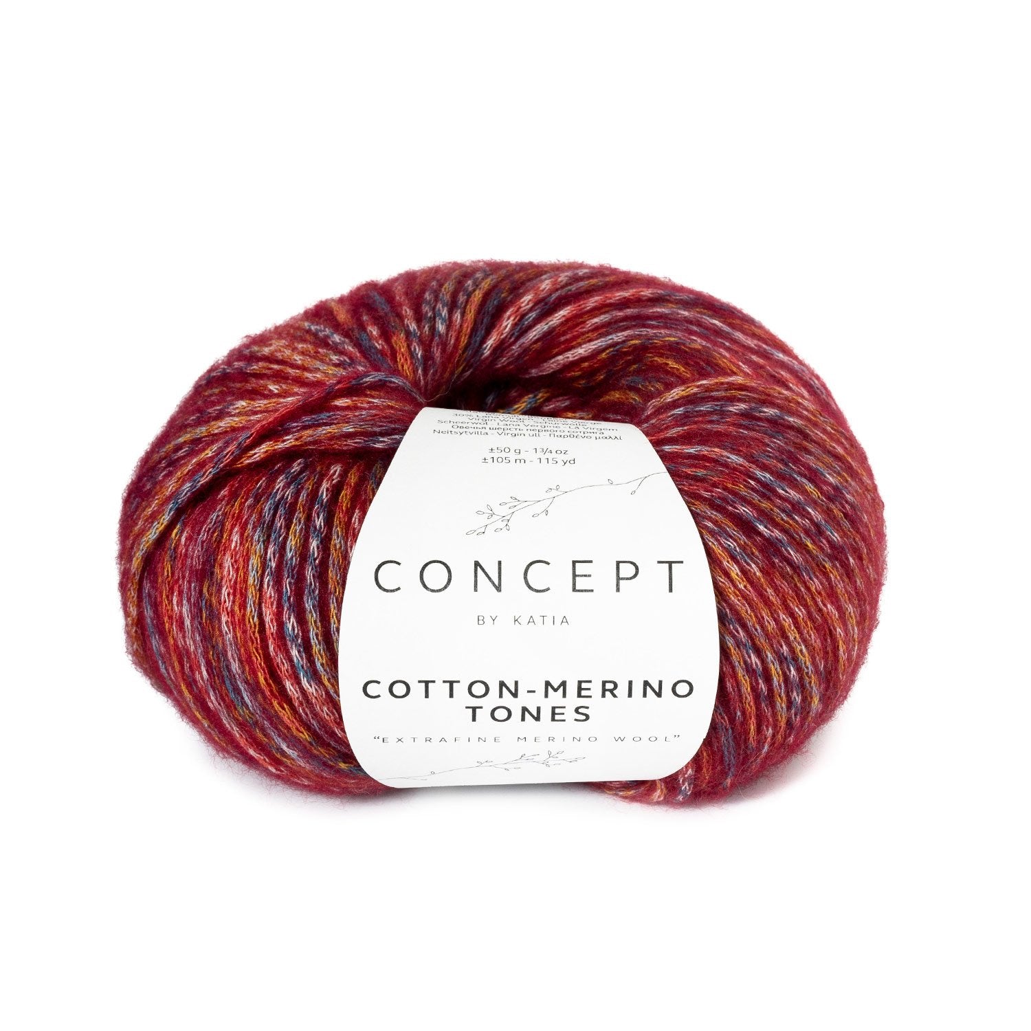 Tonal garen van katoen en merino Cotton-Merino Tones in olieverf oker bordeauxrood
