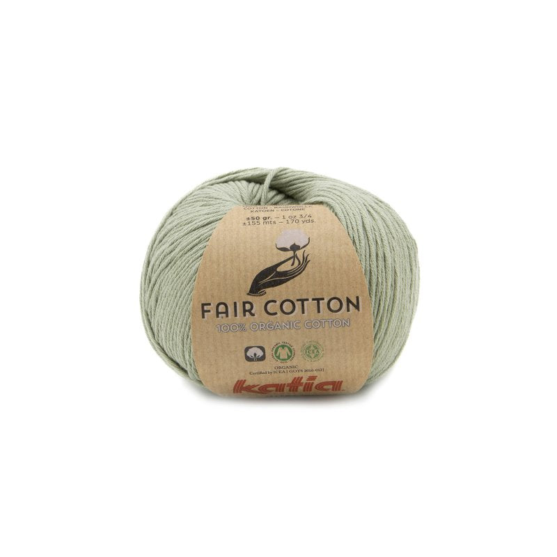 Biologisch katoengaren Fair Cotton 100% in bleekgroen, GOTS-gecertificeerd