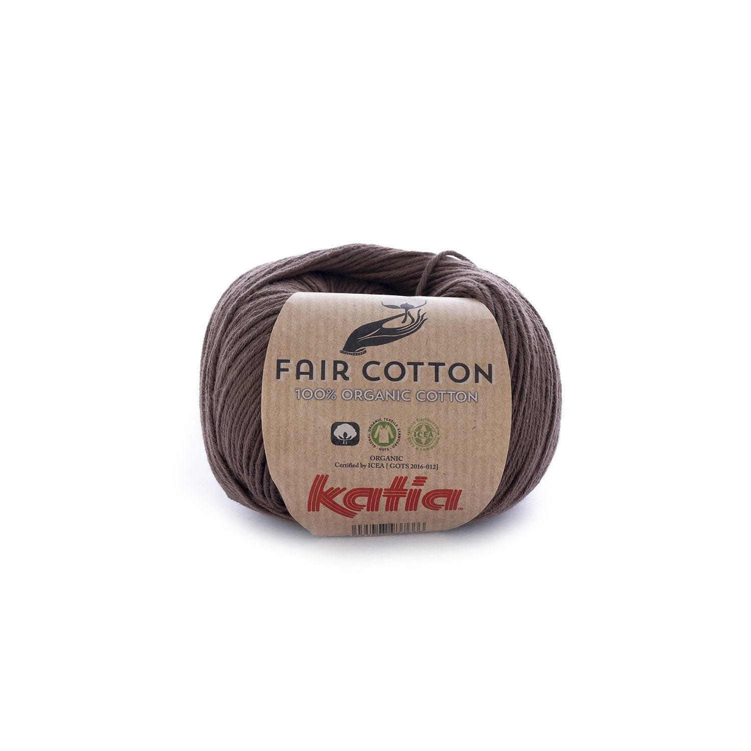 Biologisch katoengaren Fair Cotton 100% in bruin, GOTS-gecertificeerd