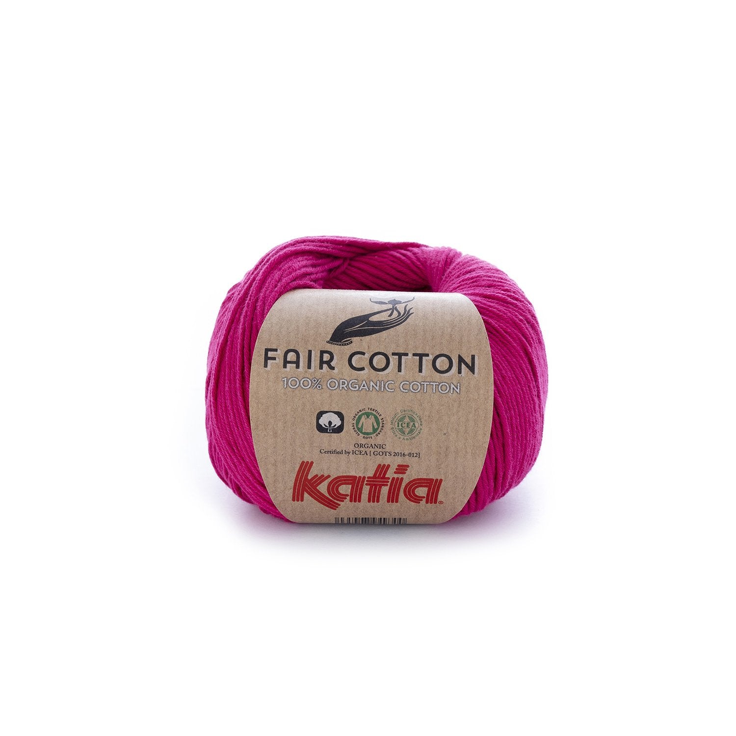 Biologisch katoengaren Fair Cotton 100% in framboosrood, GOTS-gecertificeerd
