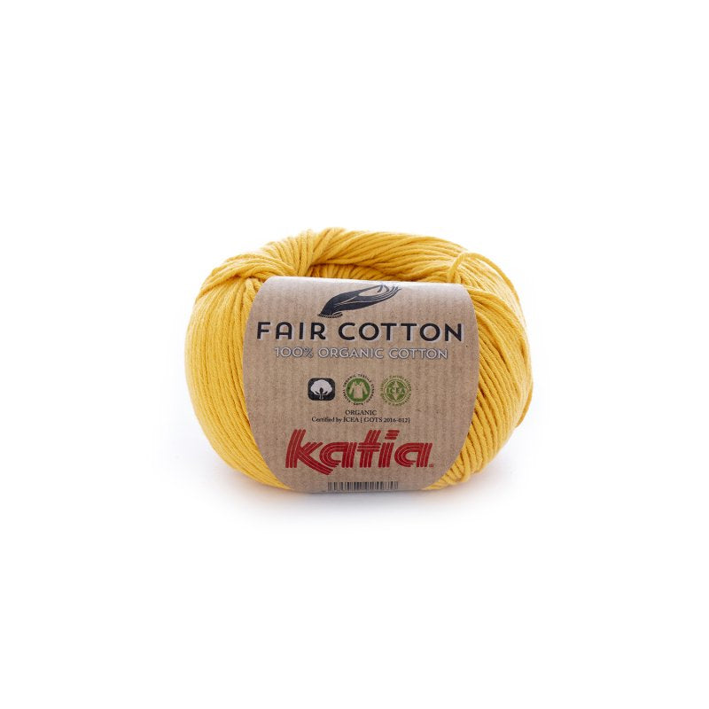 Biologisch katoengaren Fair Cotton 100% in geel, GOTS-gecertificeerd