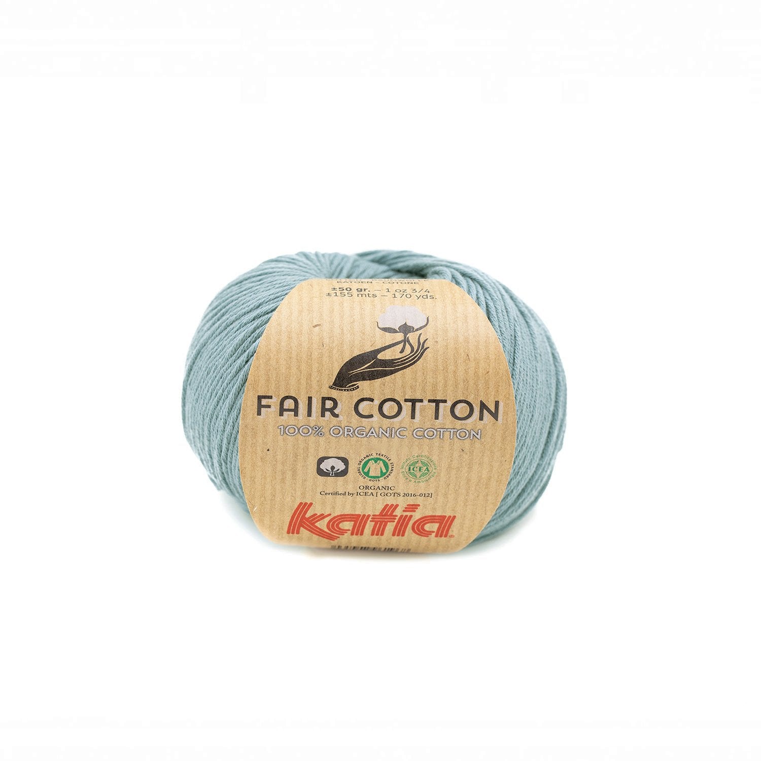 Biologisch katoengaren Fair Cotton 100% in grijsachtig blauw, GOTS-gecertificeerd