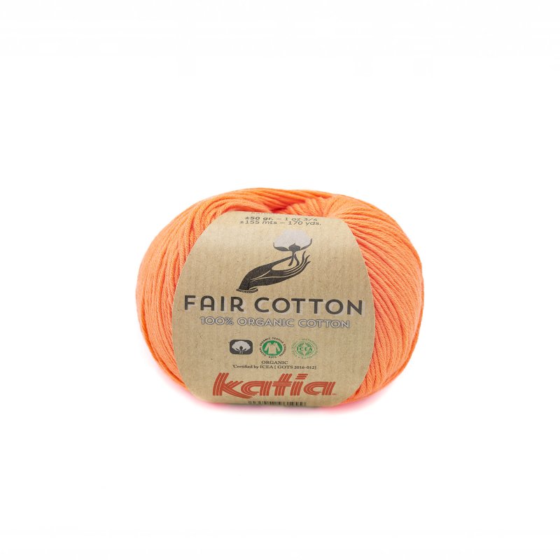 Biologisch katoengaren Fair Cotton 100% in intens oranje, GOTS-gecertificeerd
