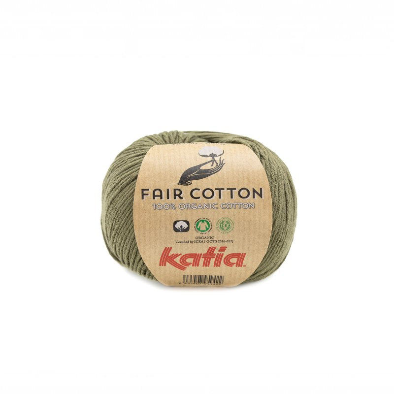 Biologisch katoengaren Fair Cotton 100% in kaki, GOTS-gecertificeerd