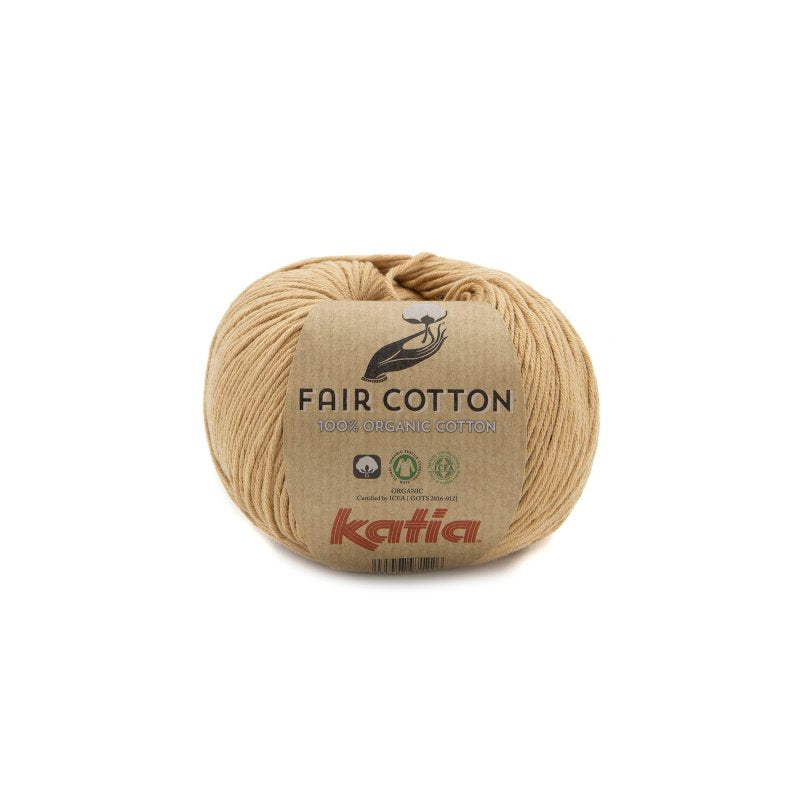 Biologisch katoengaren Fair Cotton 100% in lichtbruin, GOTS-gecertificeerd