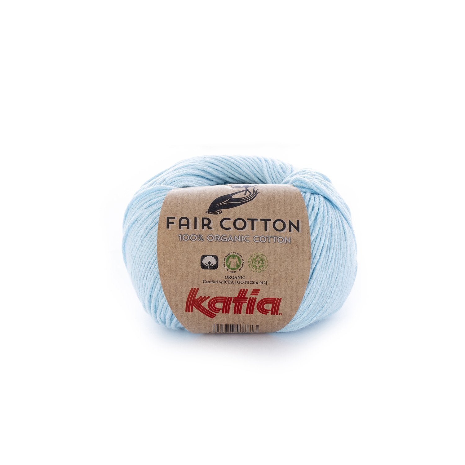 Biologisch katoengaren Fair Cotton 100% in licht hemelblauw, GOTS-gecertificeerd