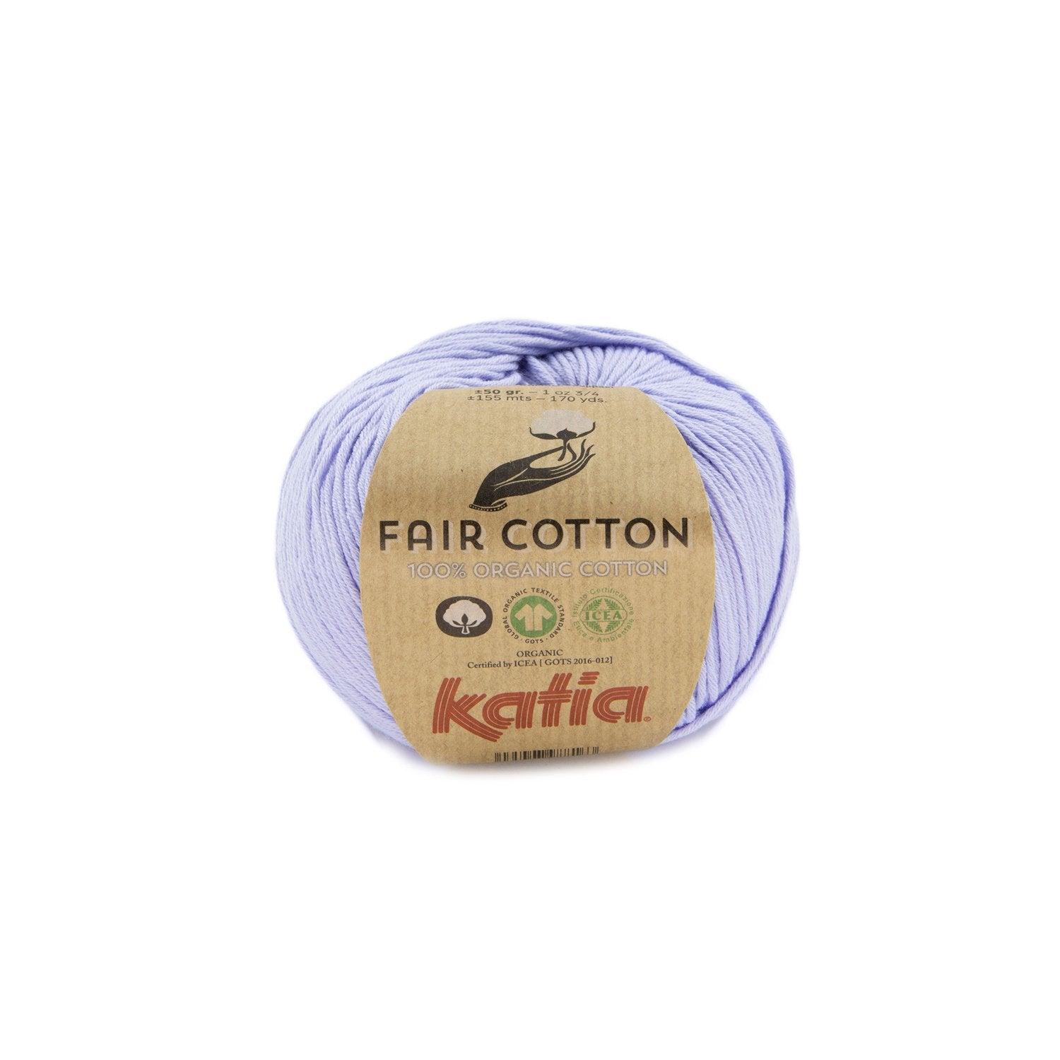 Biologisch katoengaren Fair Cotton 100% in licht lila, GOTS-gecertificeerd