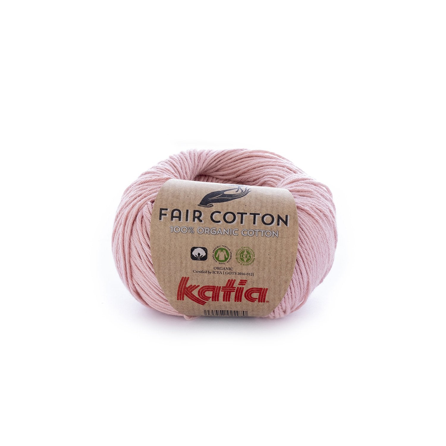 Biologisch katoengaren Fair Cotton 100% in lichtroze, GOTS-gecertificeerd