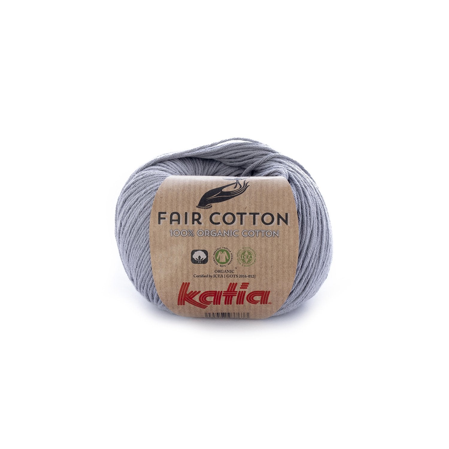 Biologisch katoengaren Fair Cotton 100% in medium grijs, GOTS-gecertificeerd
