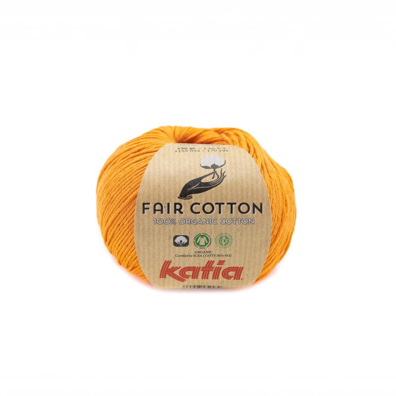 Biologisch katoengaren Fair Cotton 100% in mosterd, GOTS-gecertificeerd