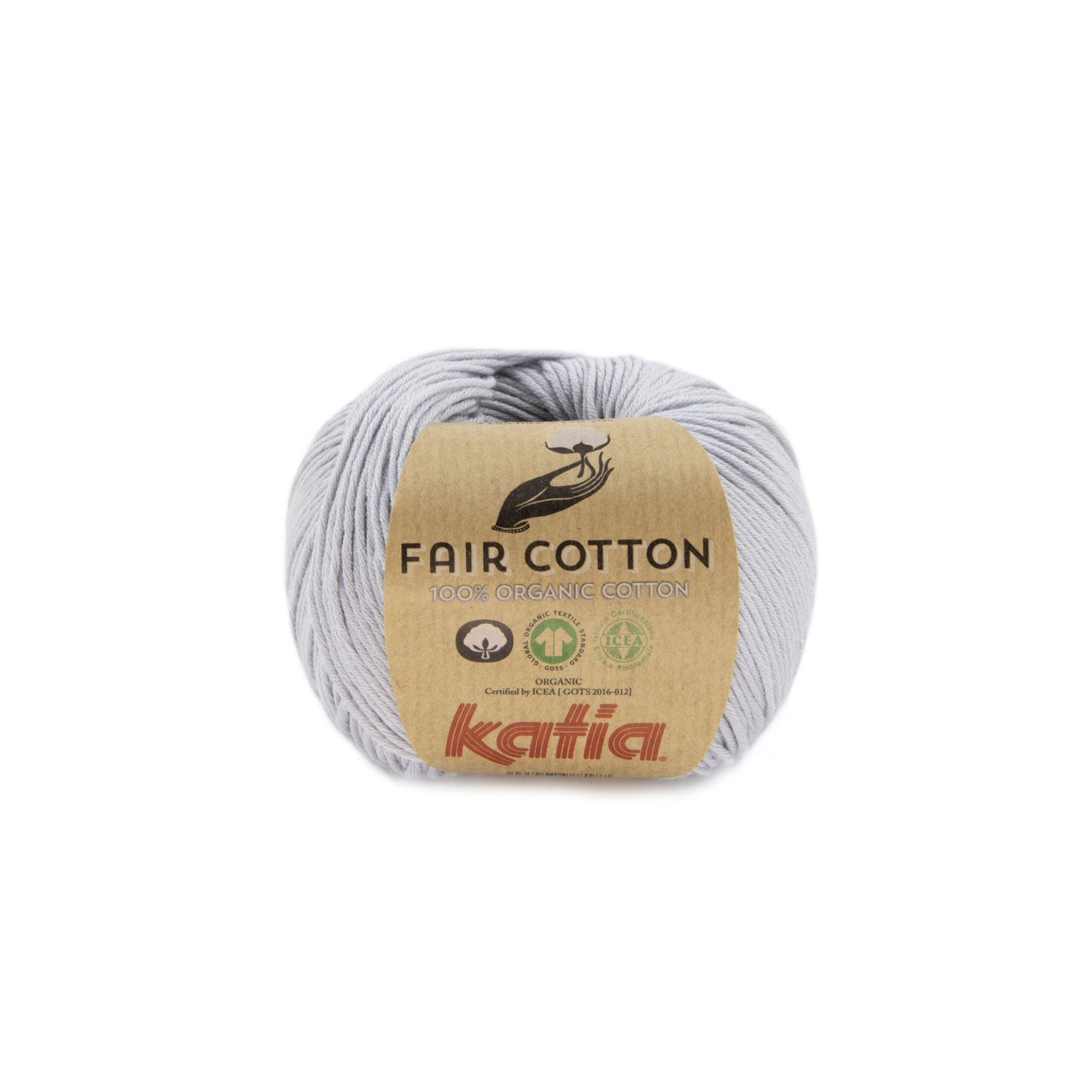 Biologisch katoengaren Fair Cotton 100% in parelachtig lichtgrijs, GOTS-gecertificeerd