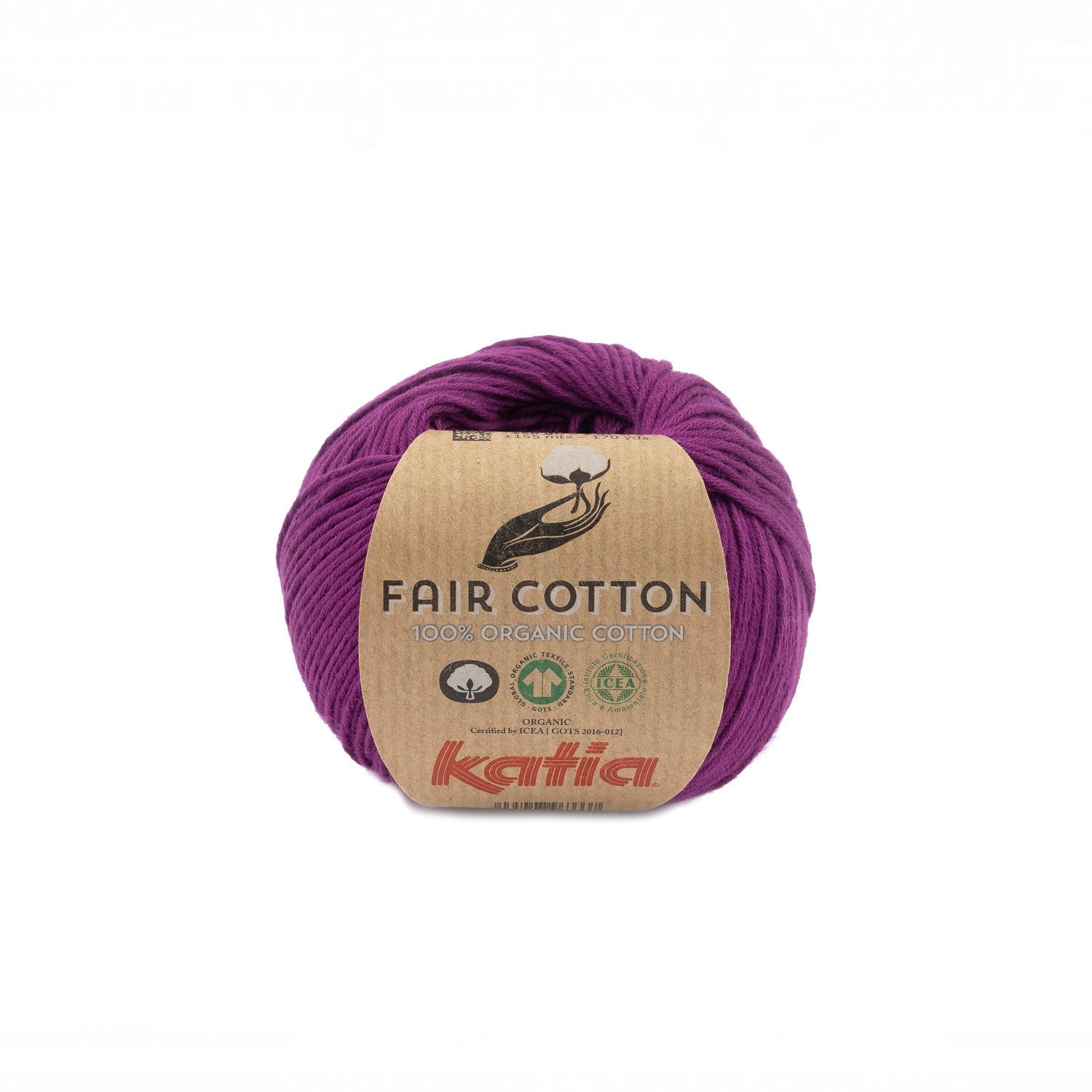 Biologisch katoengaren Fair Cotton 100% in verkeerspaars, GOTS-gecertificeerd