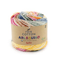 Biologisch katoengaren Fair Cotton Arlequino in geel fles groen donker blauw fuchsia, multicoloreffect