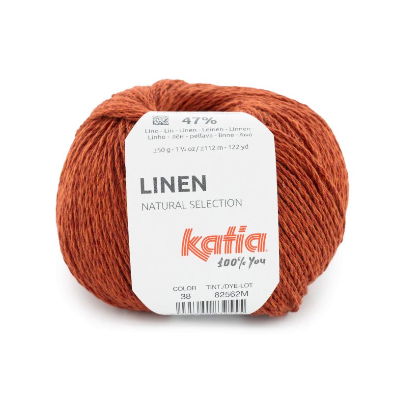 Katoen-linnengaren Linen in donkeroranje, geschikt voor zomerse kleding