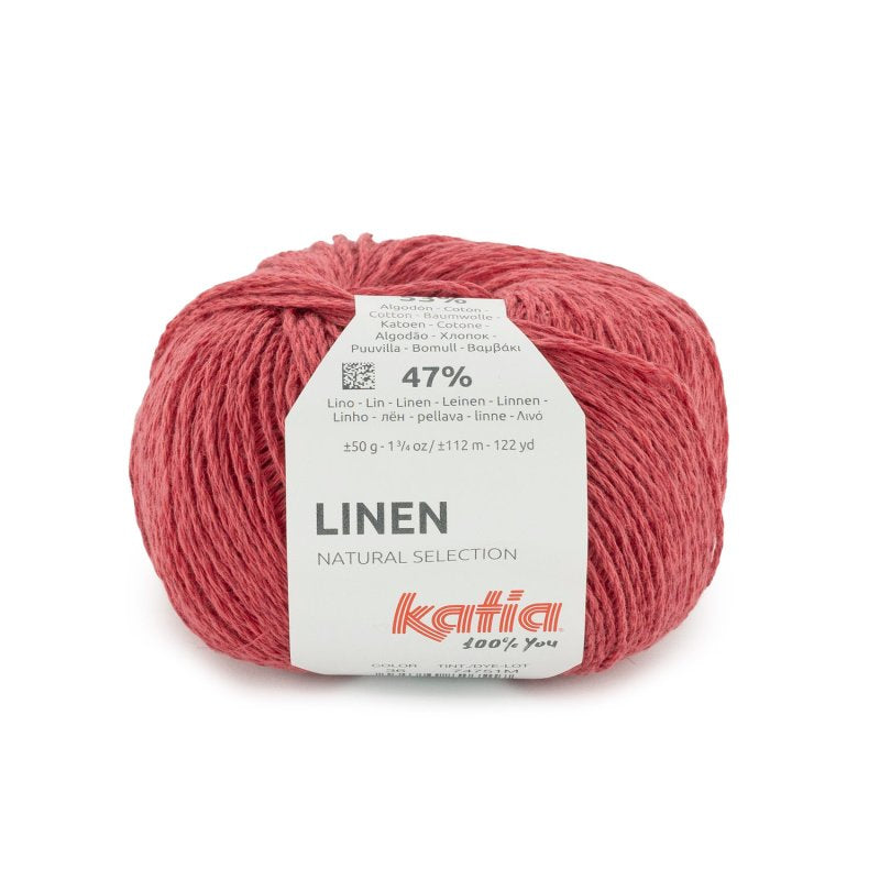 Katoen-linnengaren Linen in koraal, geschikt voor zomerse kleding