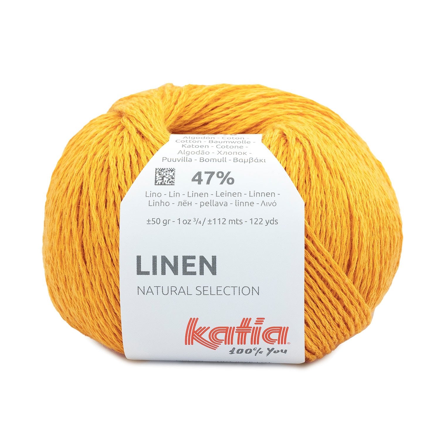 Katoen-linnengaren Linen in verkeersgeel, geschikt voor zomerse kleding