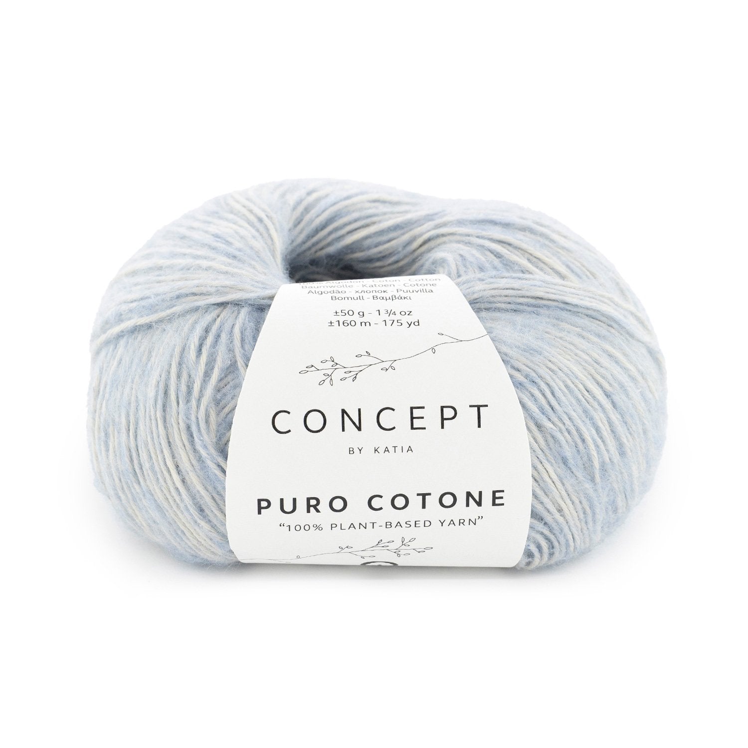 Fijn 100% katoenen breigaren Pure Cotone in blauw cyaan, mat en soepel