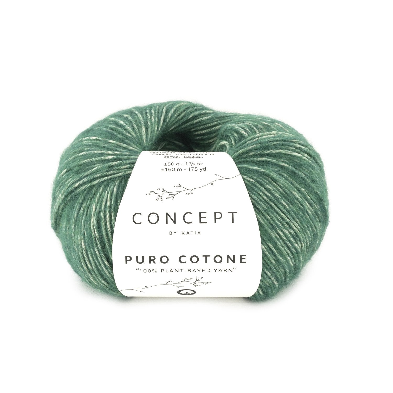 Fijn 100% katoenen breigaren Pure Cotone in dennengroen, mat en soepel
