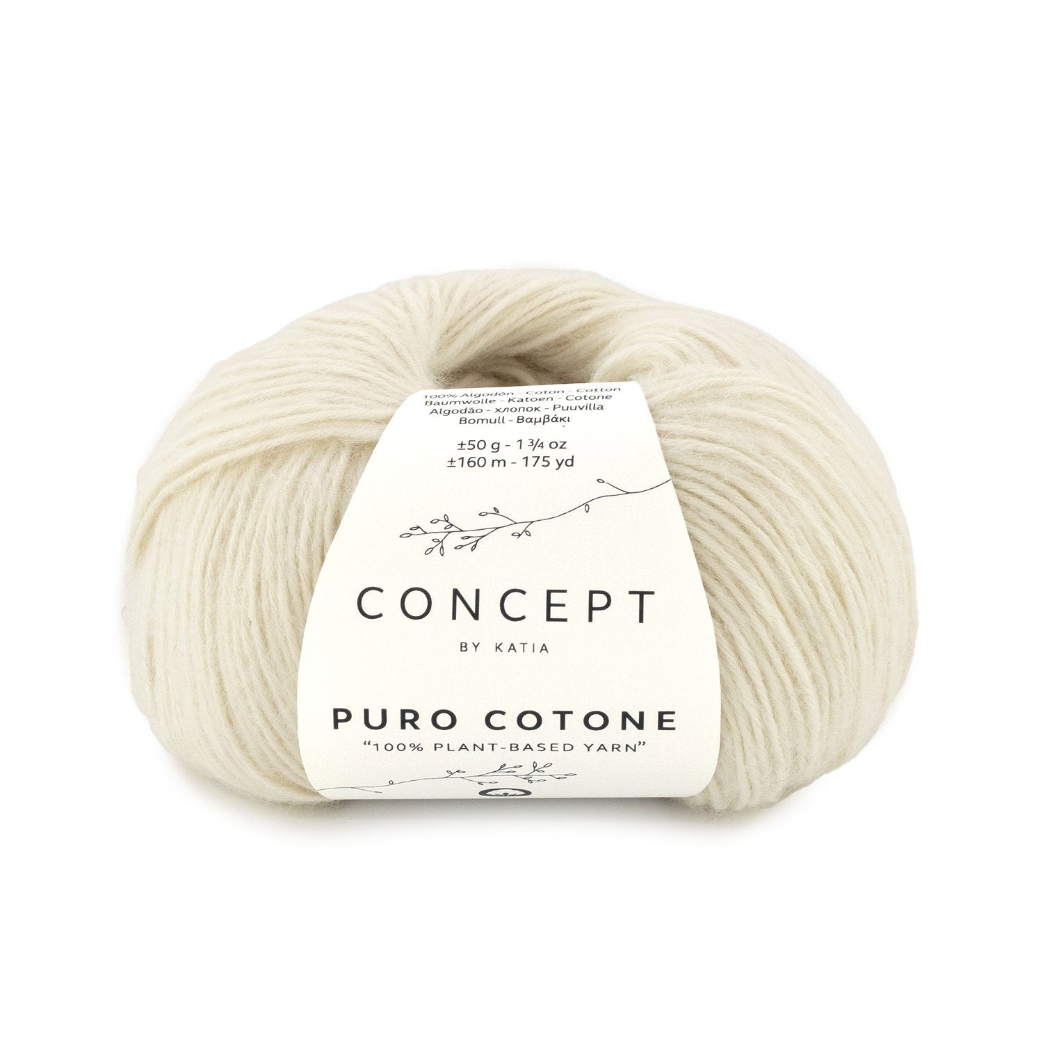 Fijn 100% katoenen breigaren Pure Cotone in ecru, mat en soepel