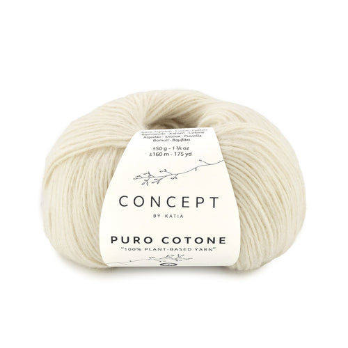 Fijn 100% katoenen breigaren Pure Cotone in ecru, mat en soepel