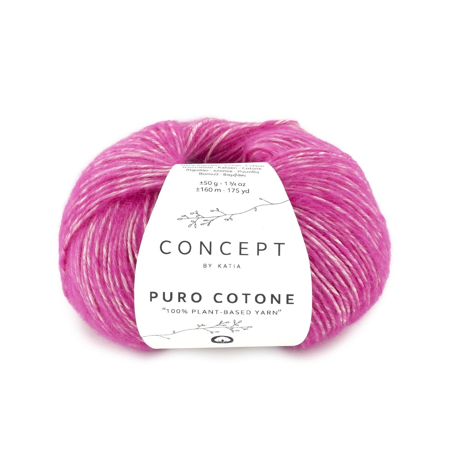 Fijn 100% katoenen breigaren Pure Cotone in fuchsia, mat en soepel