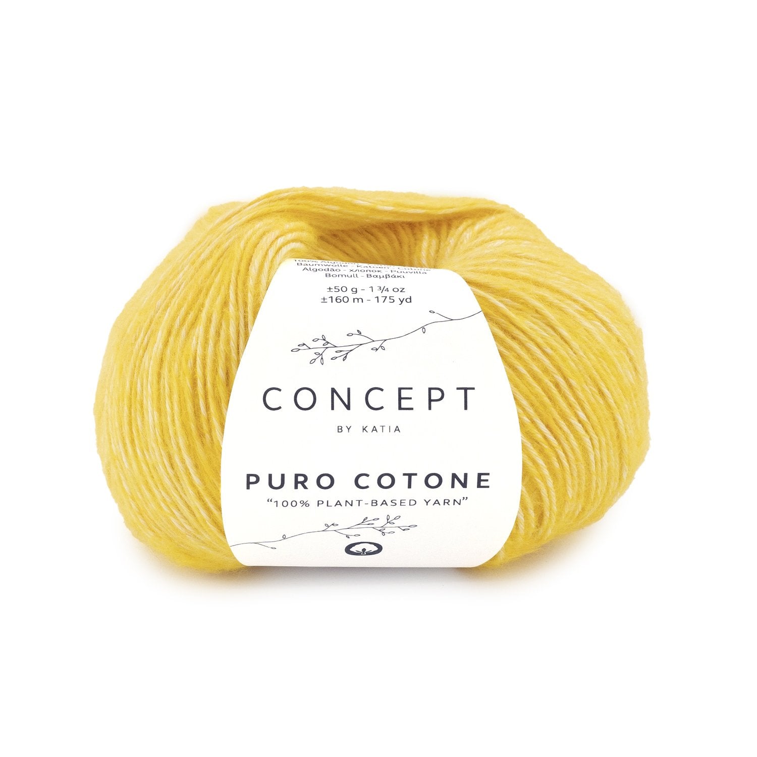 Fijn 100% katoenen breigaren Pure Cotone in geel, mat en soepel