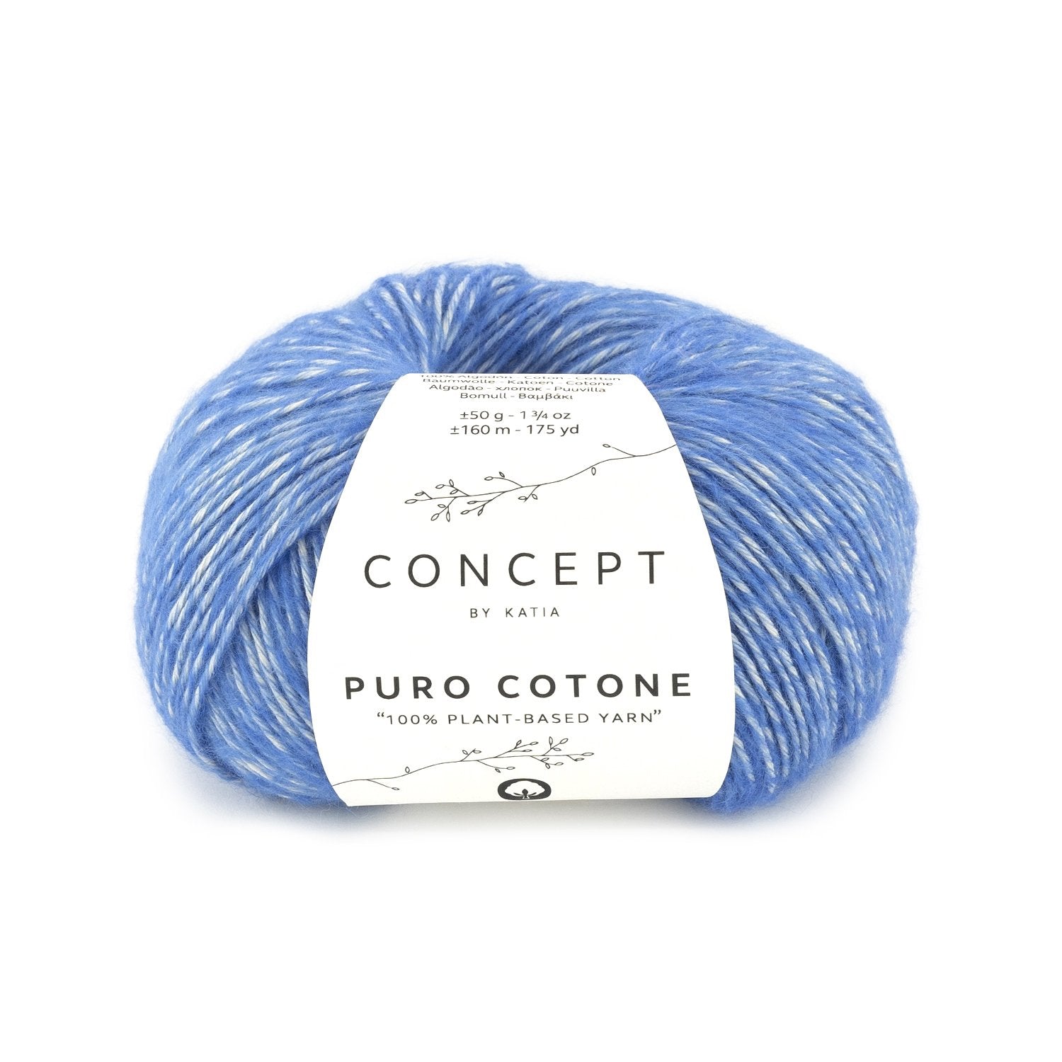 Fijn 100% katoenen breigaren Pure Cotone in koningsblauw, mat en soepel