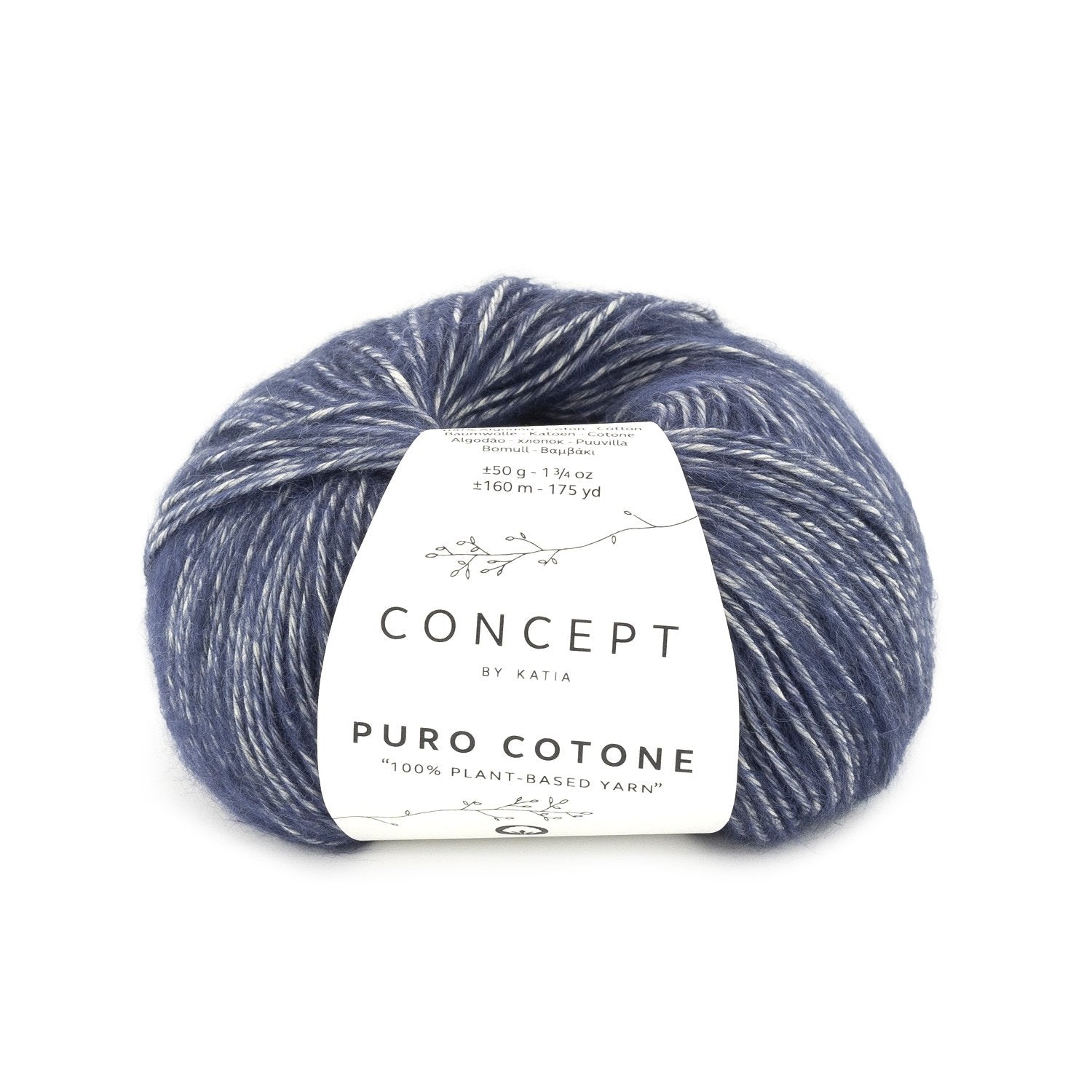 Fijn 100% katoenen breigaren Pure Cotone in nachtblauw, mat en soepel