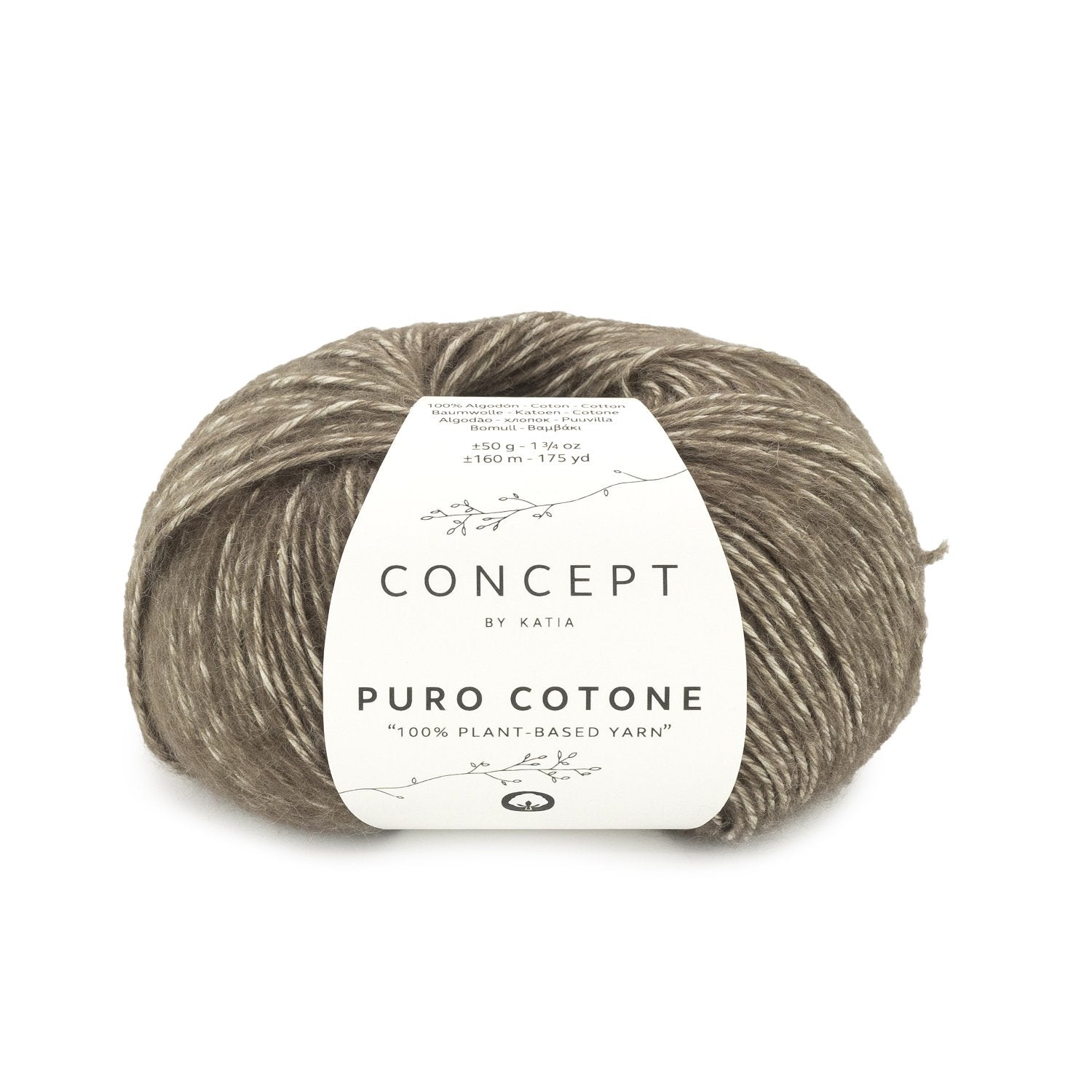Fijn 100% katoenen breigaren Pure Cotone in nerts, mat en soepel