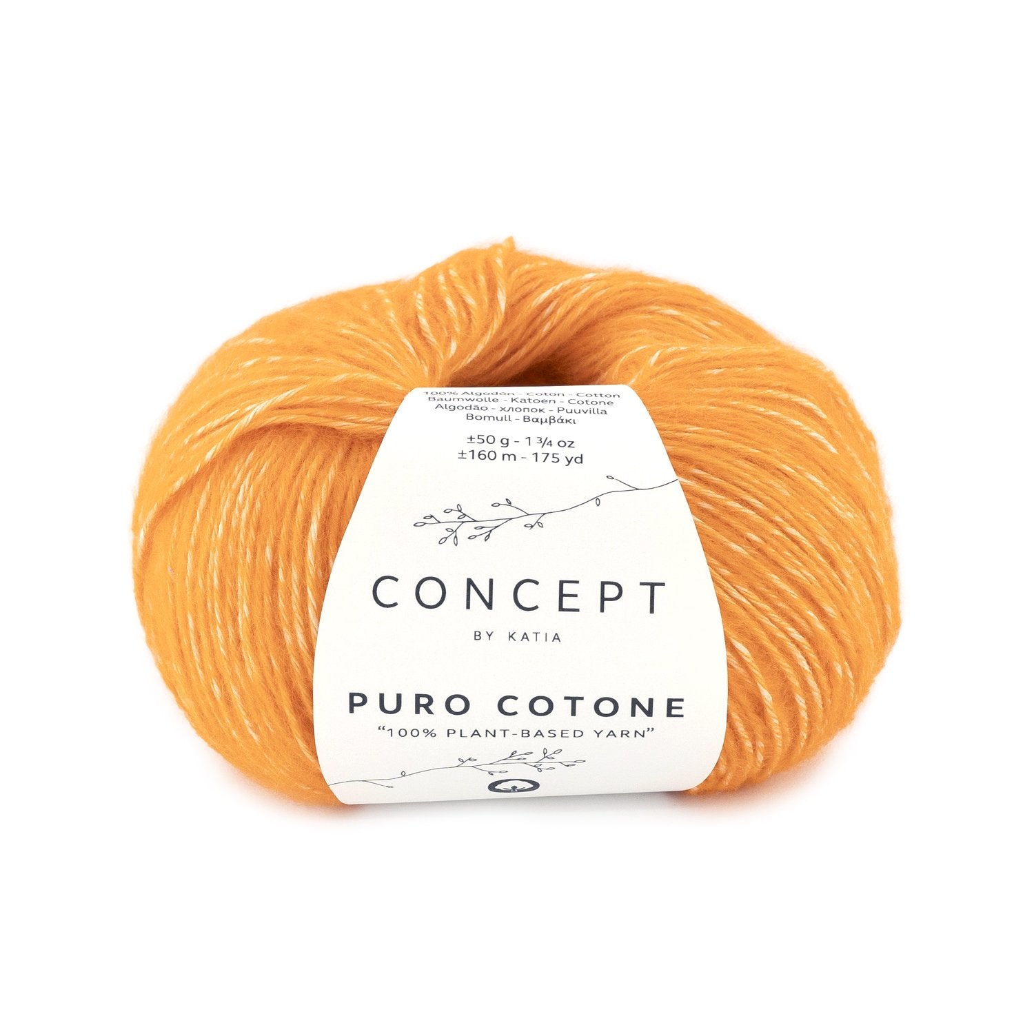 Fijn 100% katoenen breigaren Pure Cotone in oranje, mat en soepel