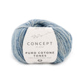 Mat katoenen breigaren Puro Cotone Tones in blauw, tonal geverfd