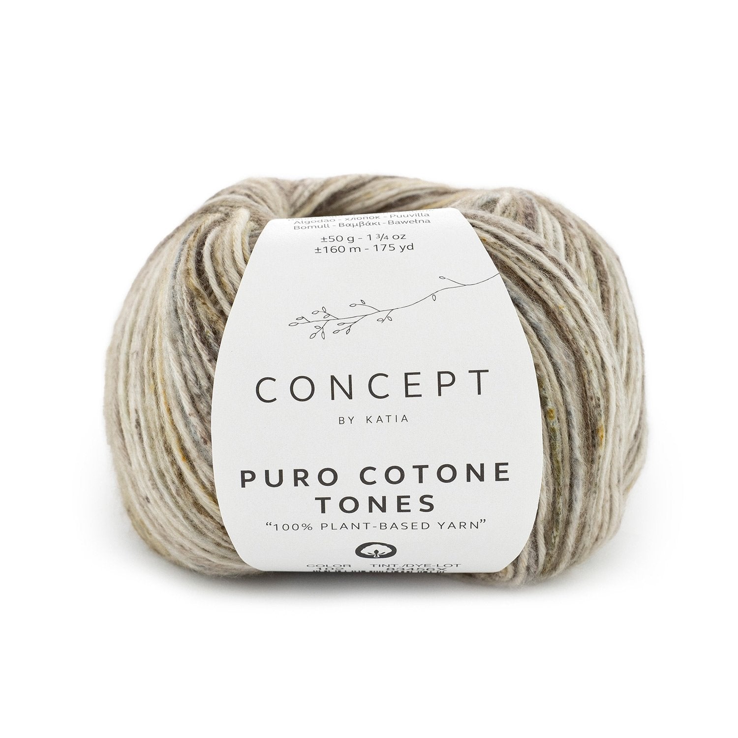 Mat katoenen breigaren Puro Cotone Tones in bruin, tonal geverfd